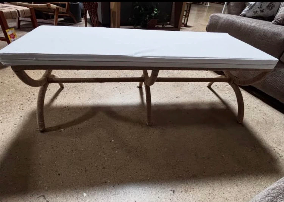 New Boho Japandi Accent Bench