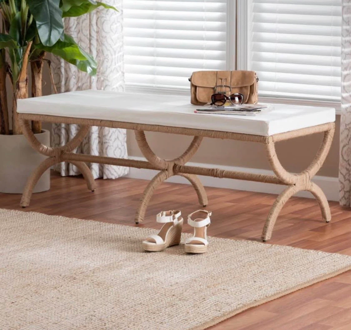 New Boho Japandi Accent Bench - photo 3