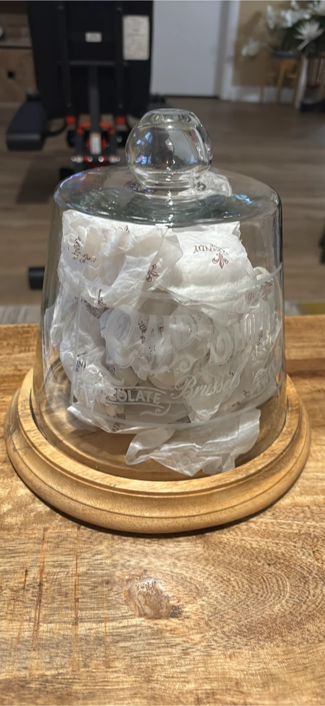 Glass Candy/Cheese  Dome with Wooden Base - photo 2