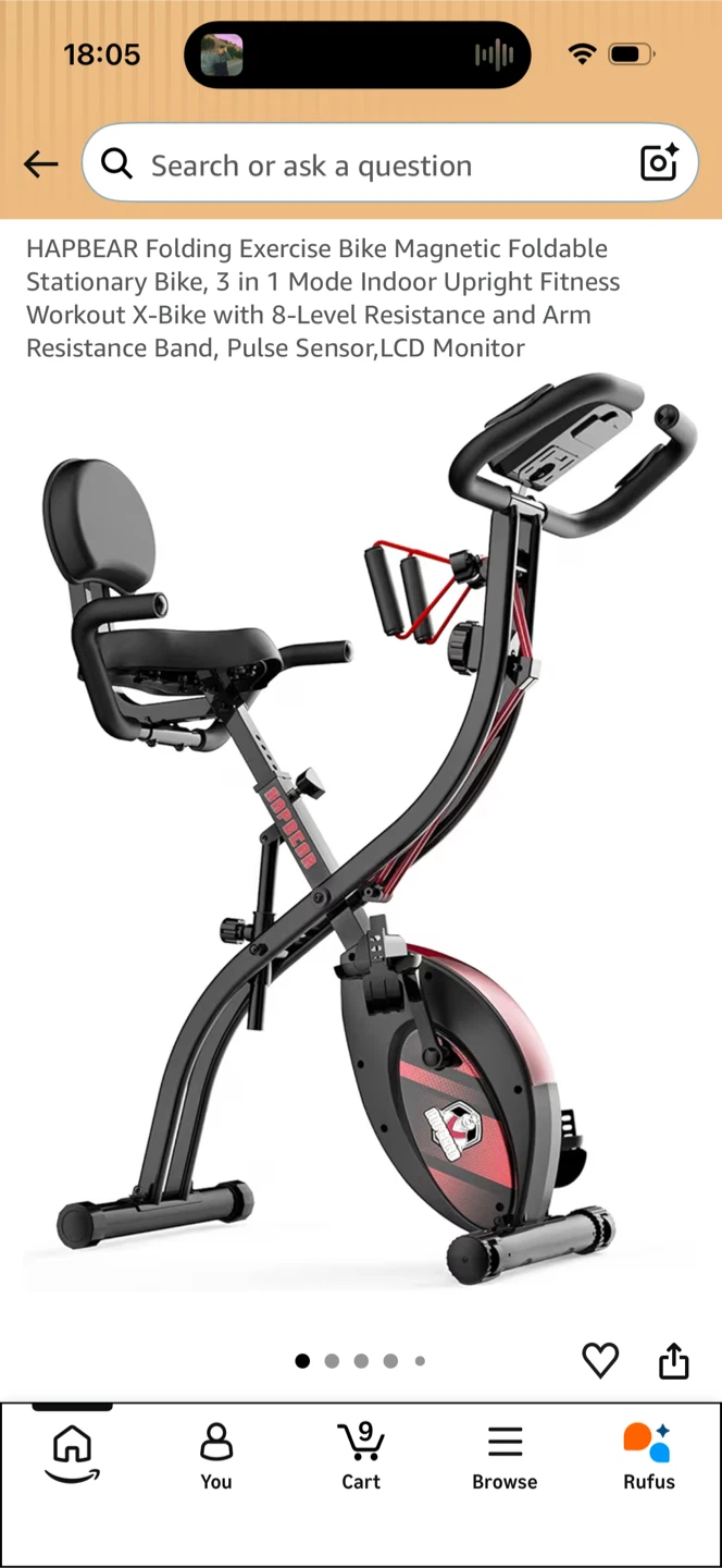 Folding Magnetic Exercise Bike – 3-in-1