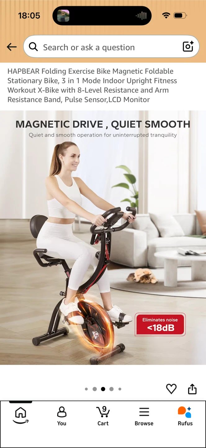 Folding Magnetic Exercise Bike – 3-in-1 - photo 3