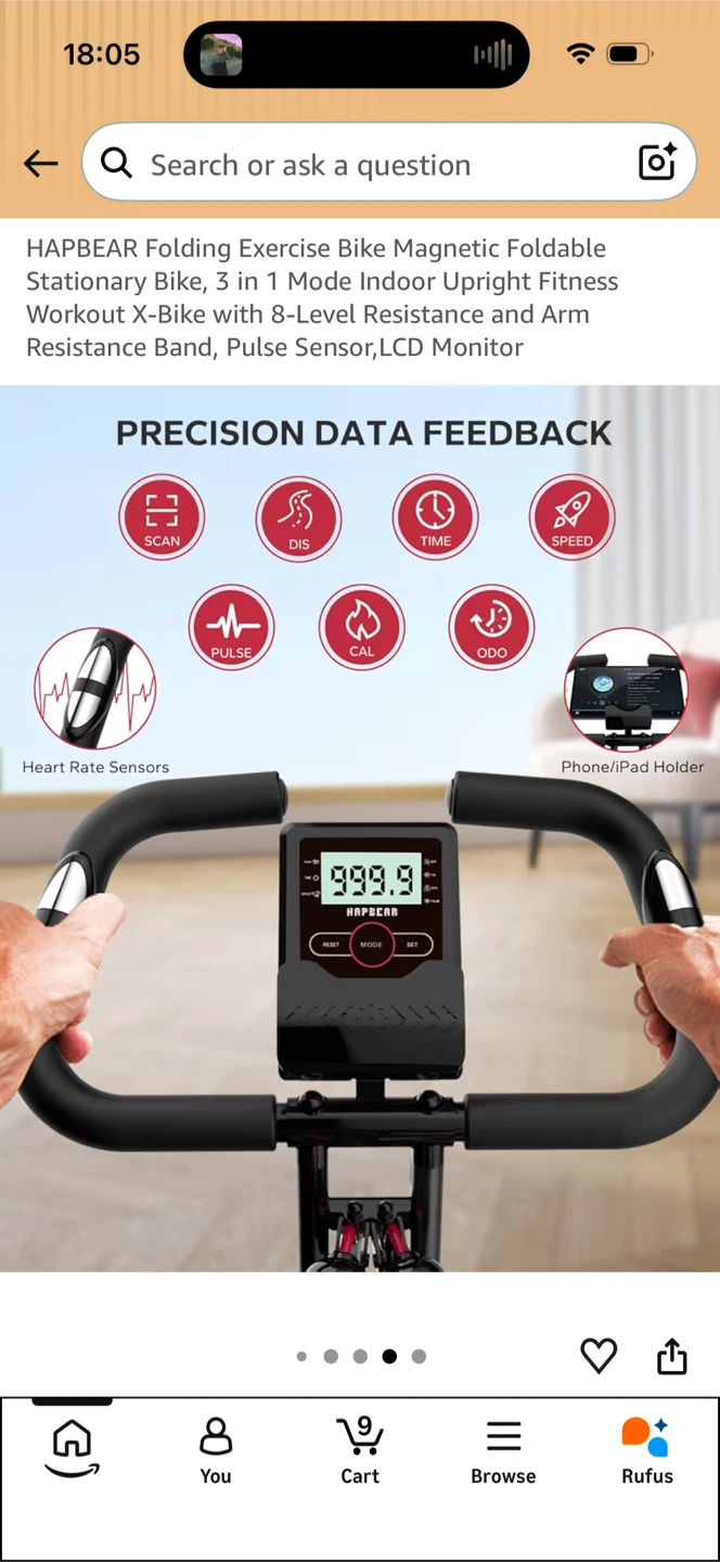 Folding Magnetic Exercise Bike – 3-in-1 - photo 4