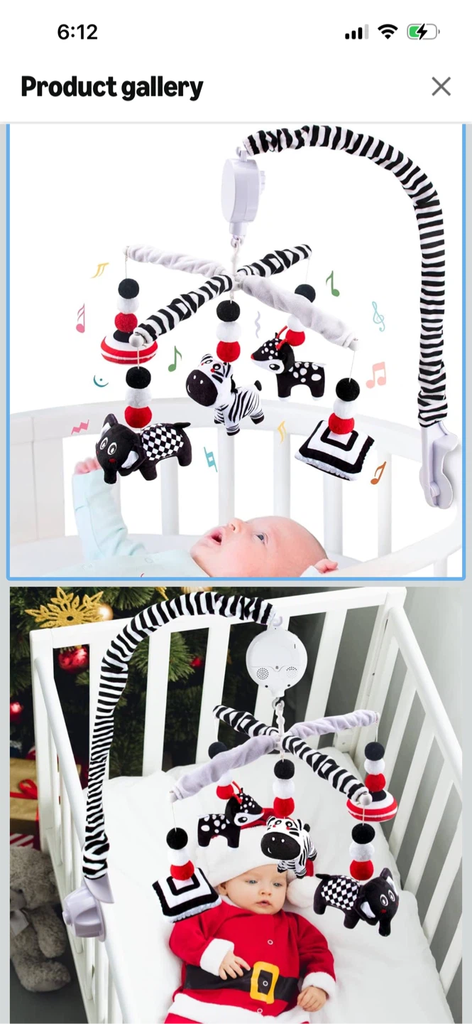 New-Baby Crib Mobile with Black and White Animals