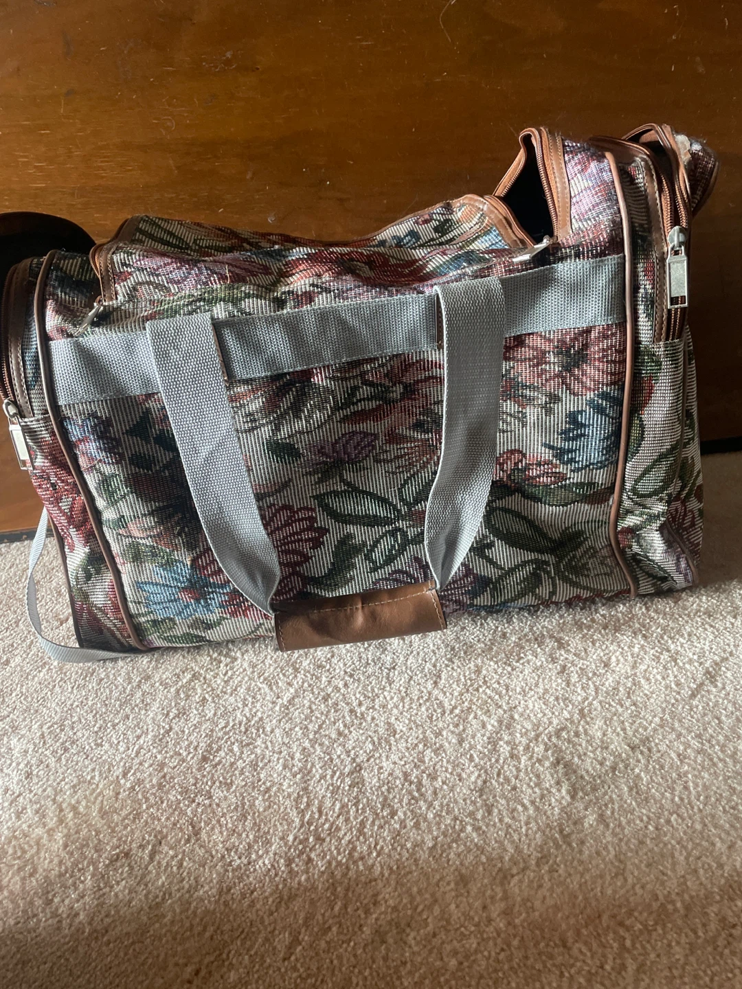 Vintage Floral Tapestry Duffle Bag - photo 3