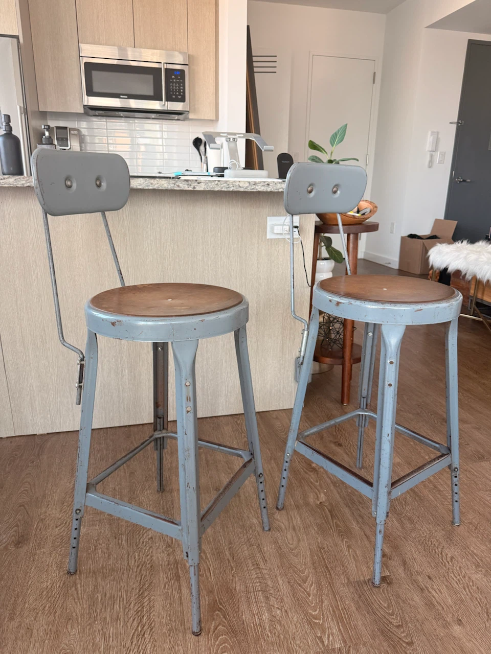 Matching Vintage Industrial Style Bar Stools From NASA