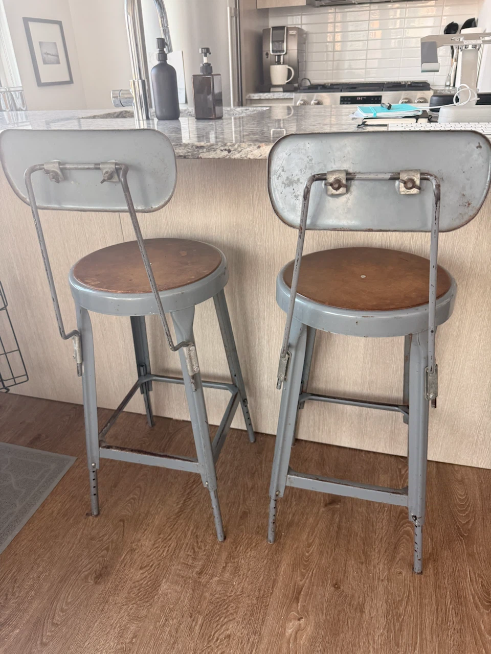 Matching Vintage Industrial Style Bar Stools From NASA - photo 2