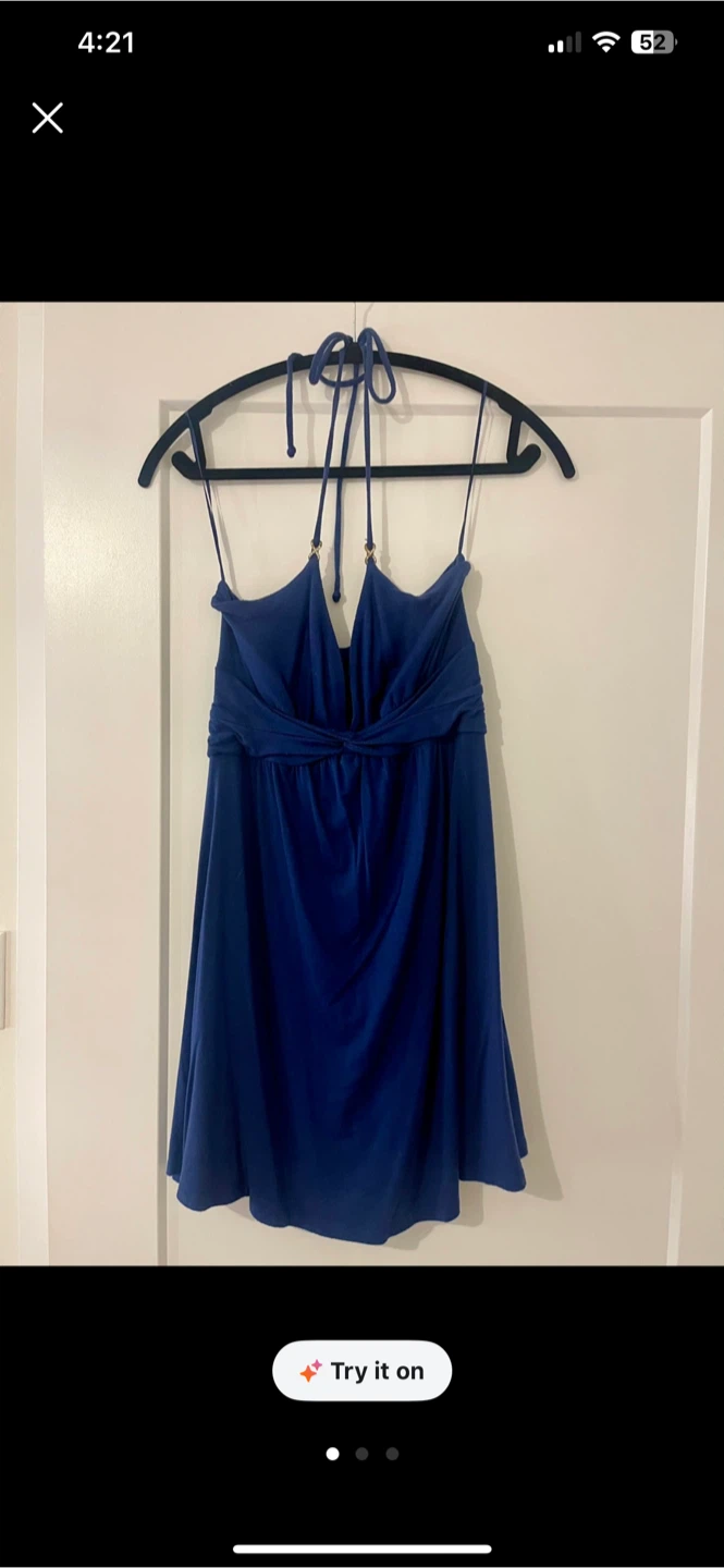 Express blue halter summer dress