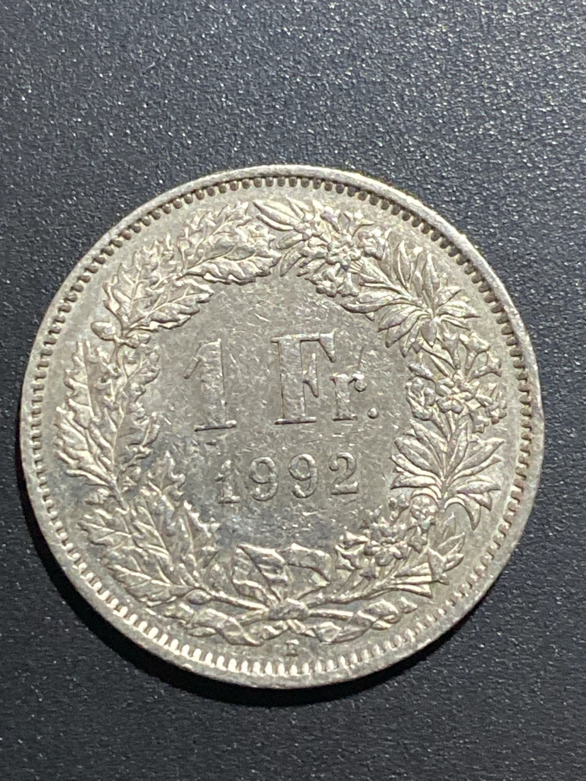 Swiss 1 Franc Coin 1992 - photo 2