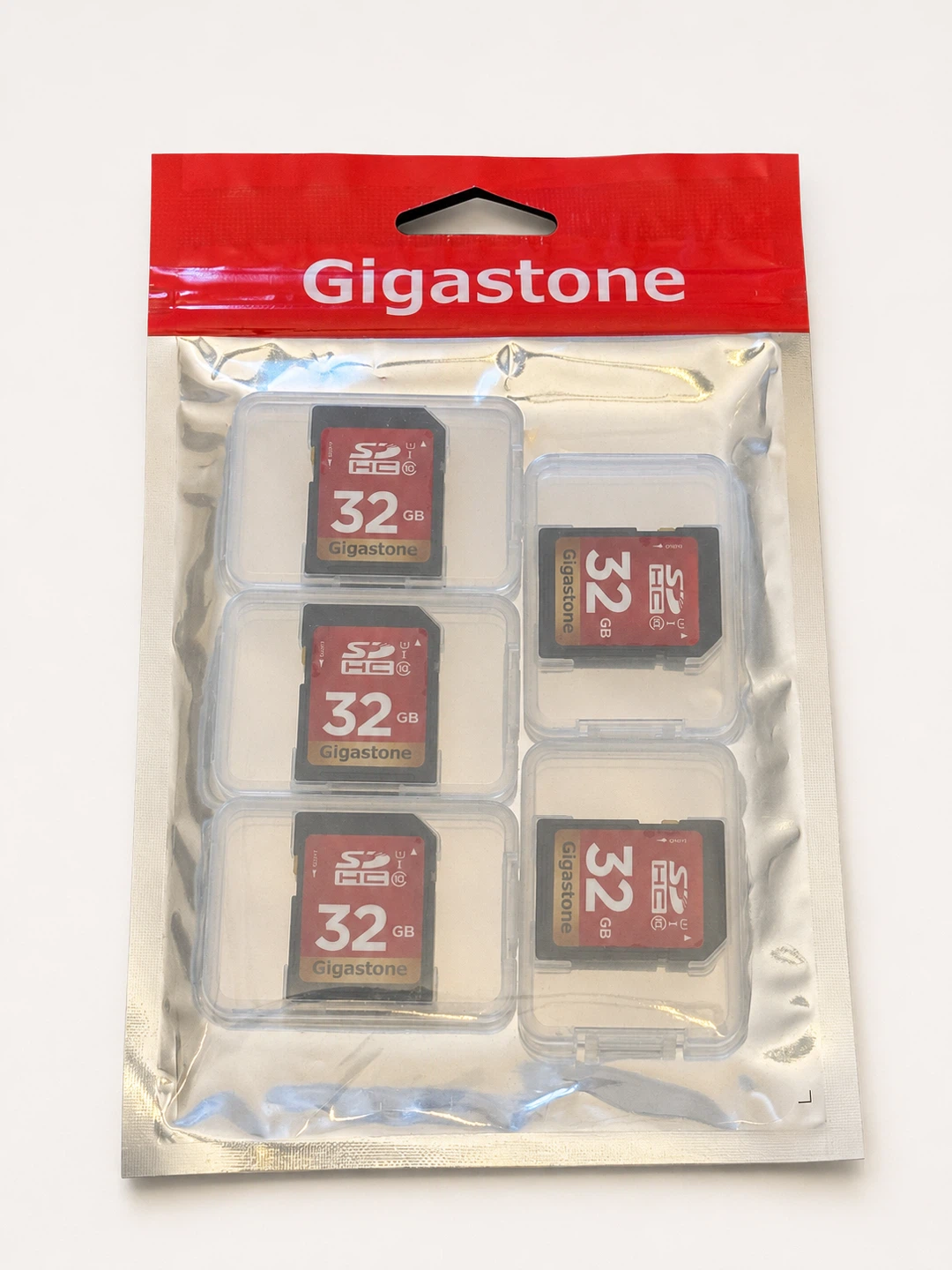 5-Pack Gigastone 32GB SDHC Memory Cards – Brand New