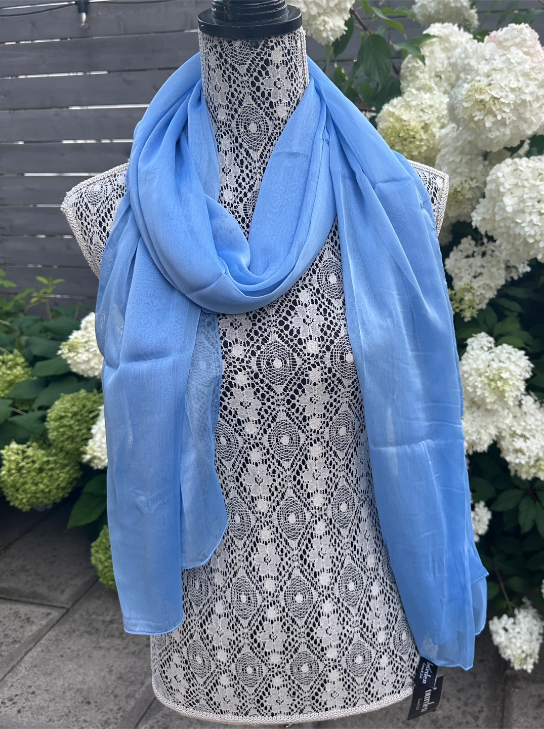 Light Blue Sheer Scarf - New