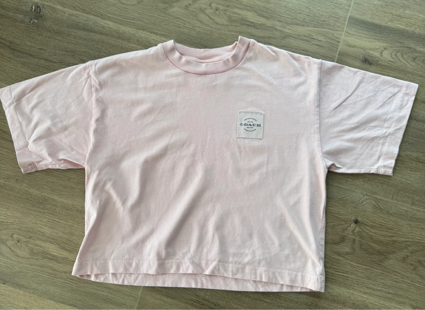 Original Coach Light Pink Cropped T-Shirt