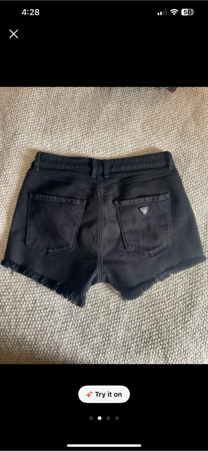 Guess Black Denim Cutoff Shorts - photo 2