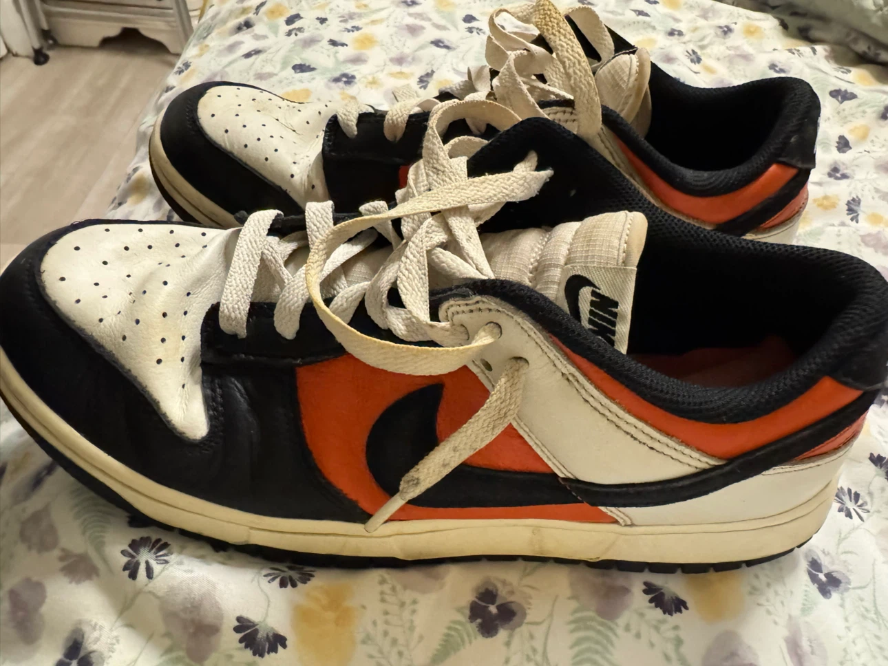 Nike Dunk Low White Orange Black Sneakers - photo 3