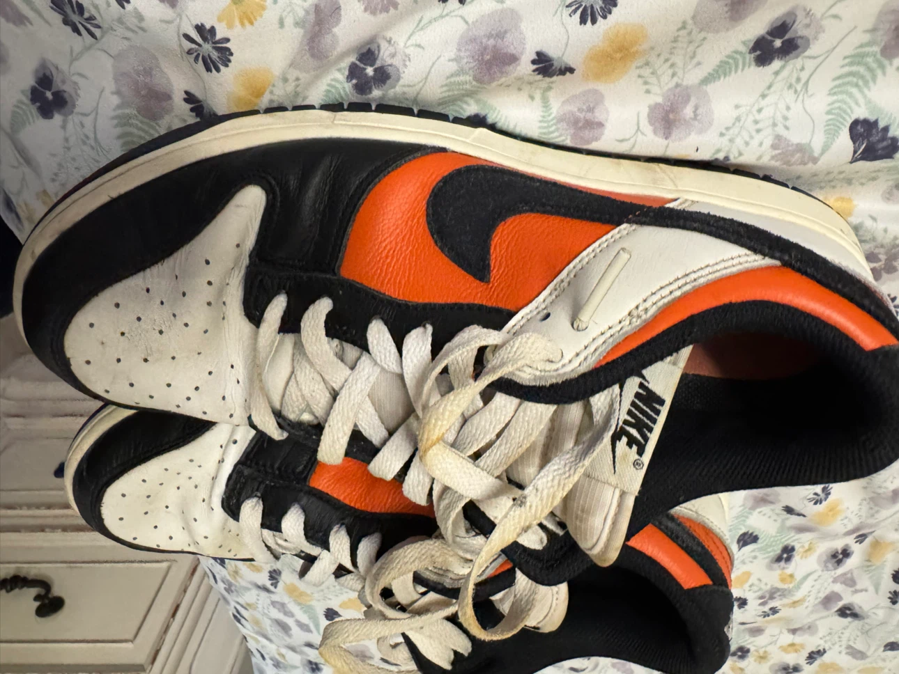 Nike Dunk Low White Orange Black Sneakers - photo 5