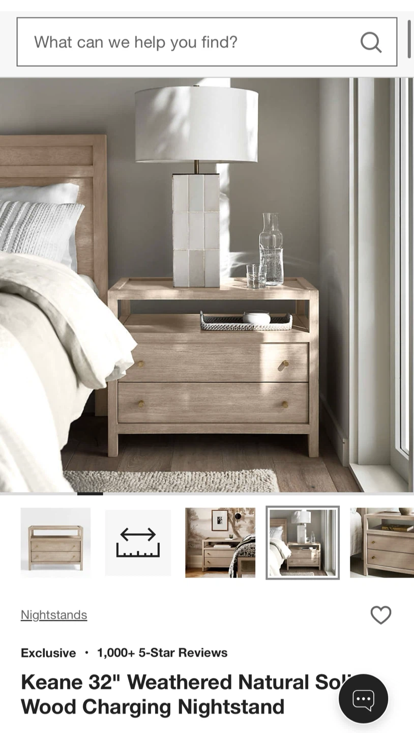 Crate & Barrel Keane 32" Nightstand - Weathered Natural Wood - photo 3