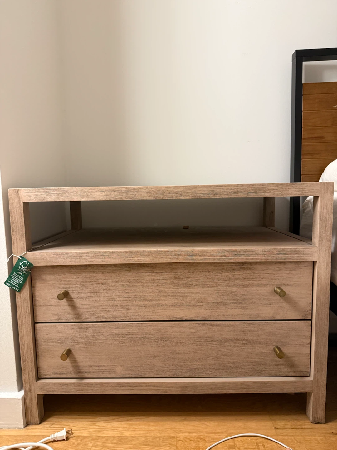 Crate & Barrel Keane 32" Nightstand - Weathered Natural Wood - photo 4