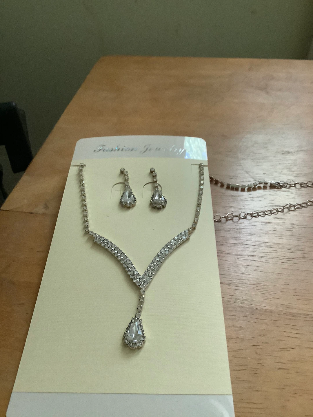 Rhinestone Necklace and Earring Set