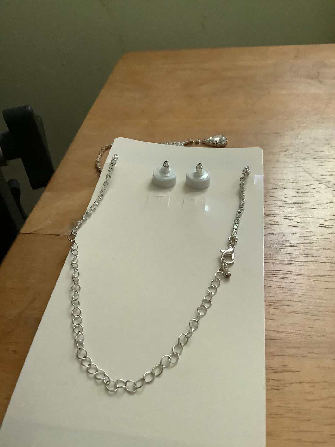 Rhinestone Necklace and Earring Set - photo 2