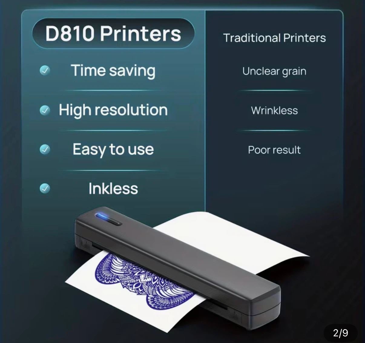 Polono D810 Portable Thermal Printer - photo 2
