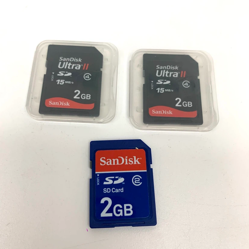 3 SD Memory Cards 2GB Digital Camera Storage SanDisk Ultra II