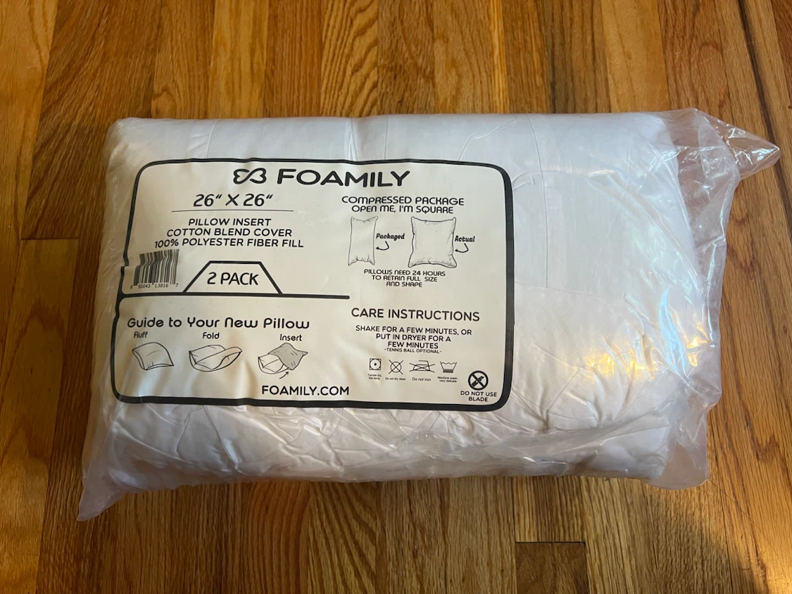 FOAMILY 26" X 26" Pillow Insert - 2 Pack
