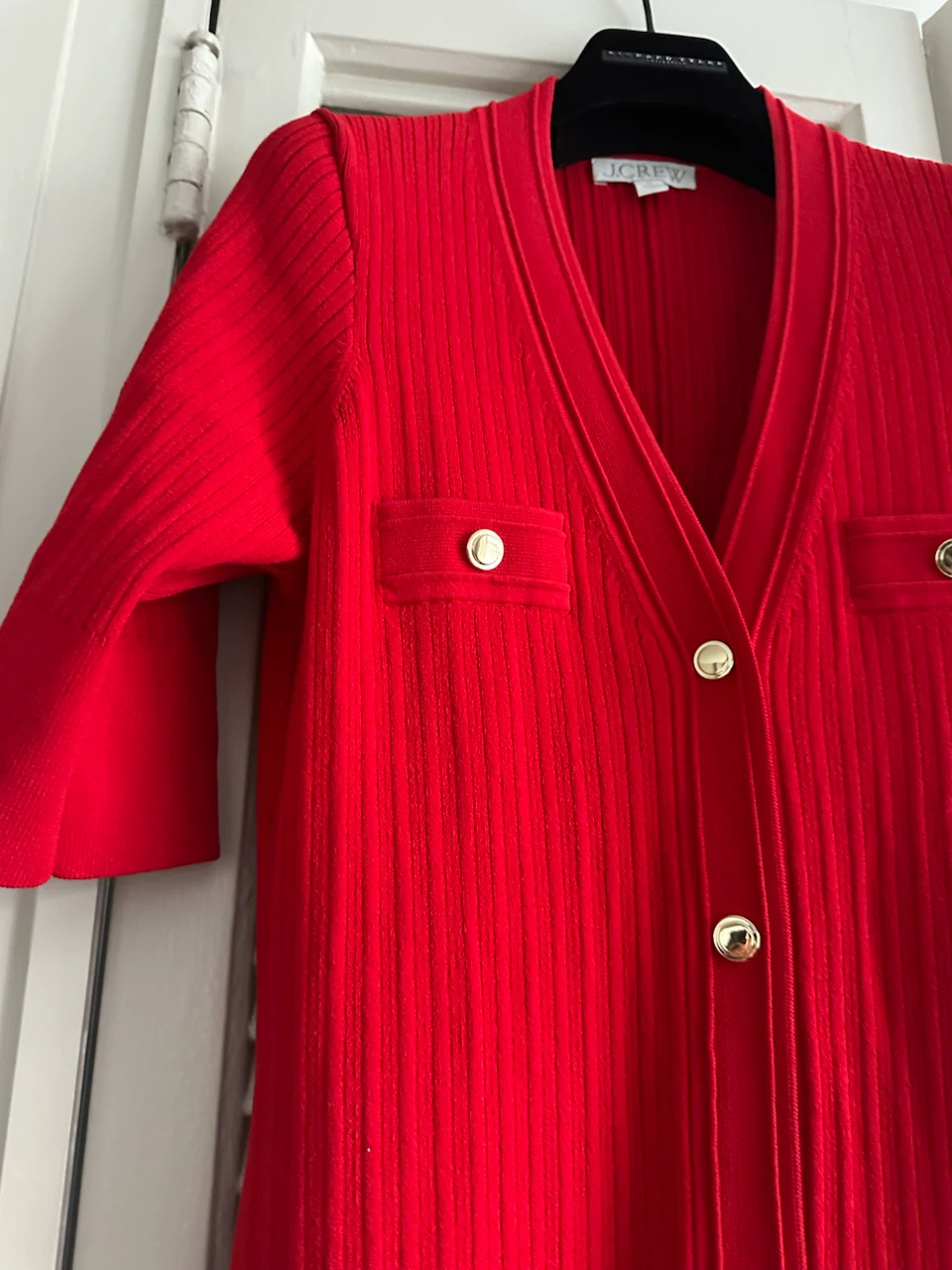 J. Crew Red Button-Up Knit Dress - photo 4
