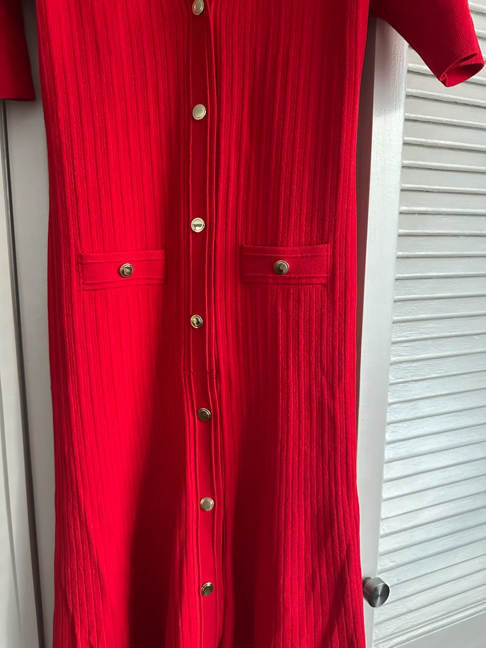 J. Crew Red Button-Up Knit Dress - photo 5