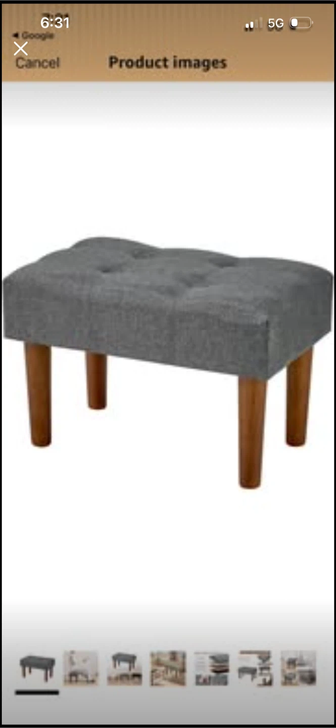 New Grey Tufted Ottoman Footstool