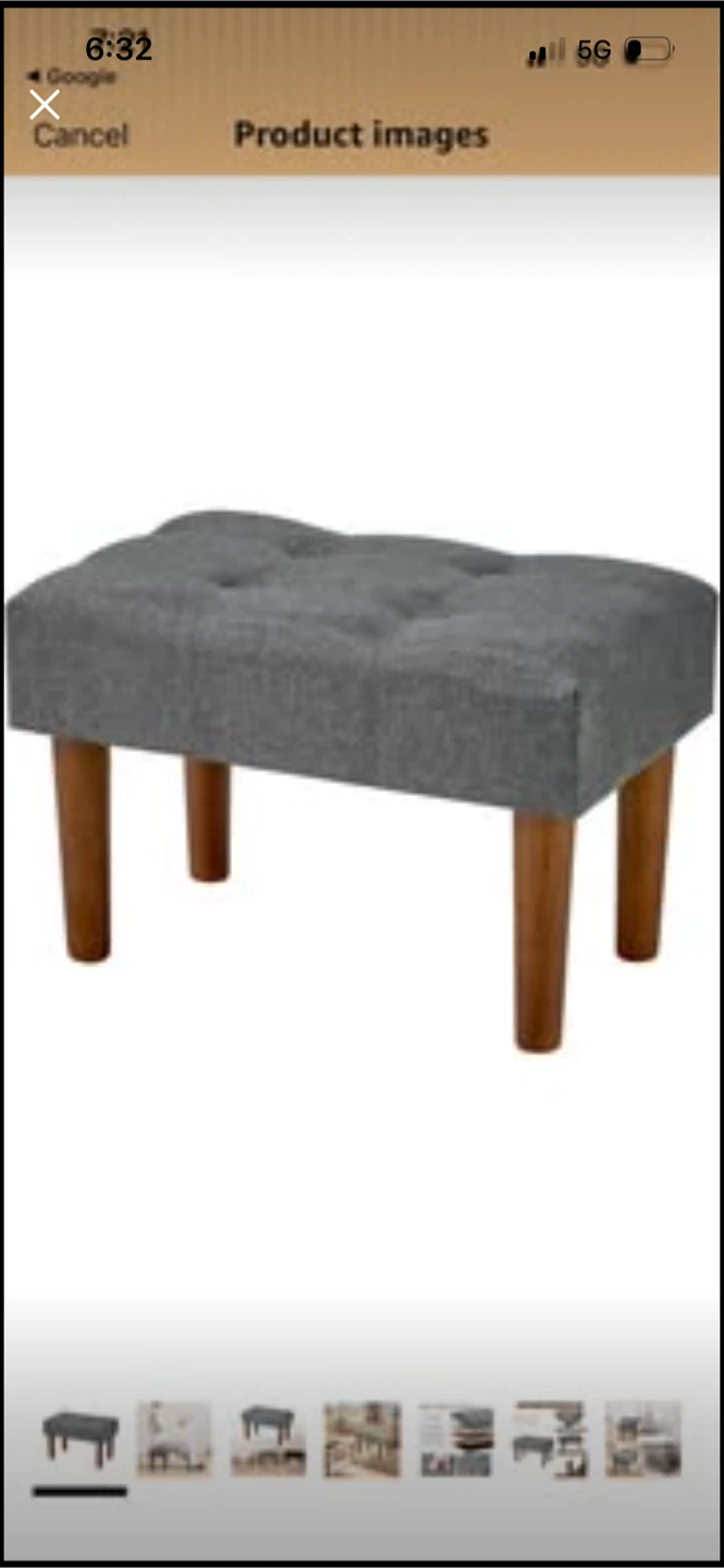 New Grey Tufted Ottoman Footstool - photo 3