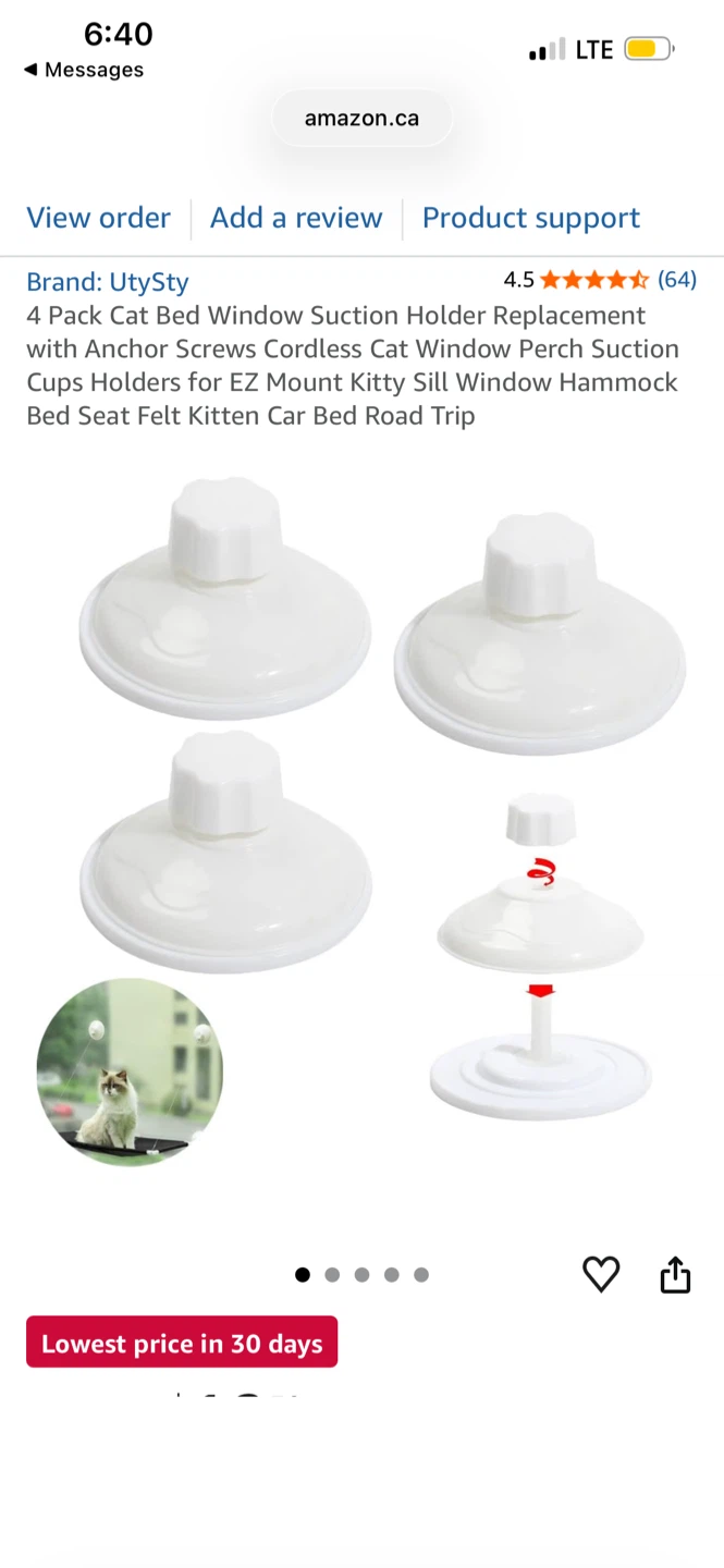 UtySty 4 Pack Cat Bed Window Suction Holder Replacements