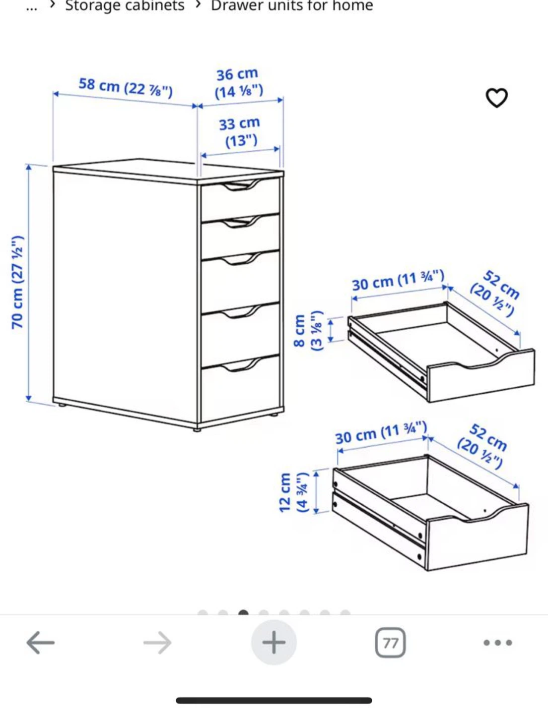 IKEA ALEX Drawer Unit - White