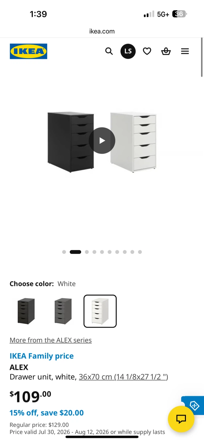 IKEA ALEX Drawer Unit - White - photo 3