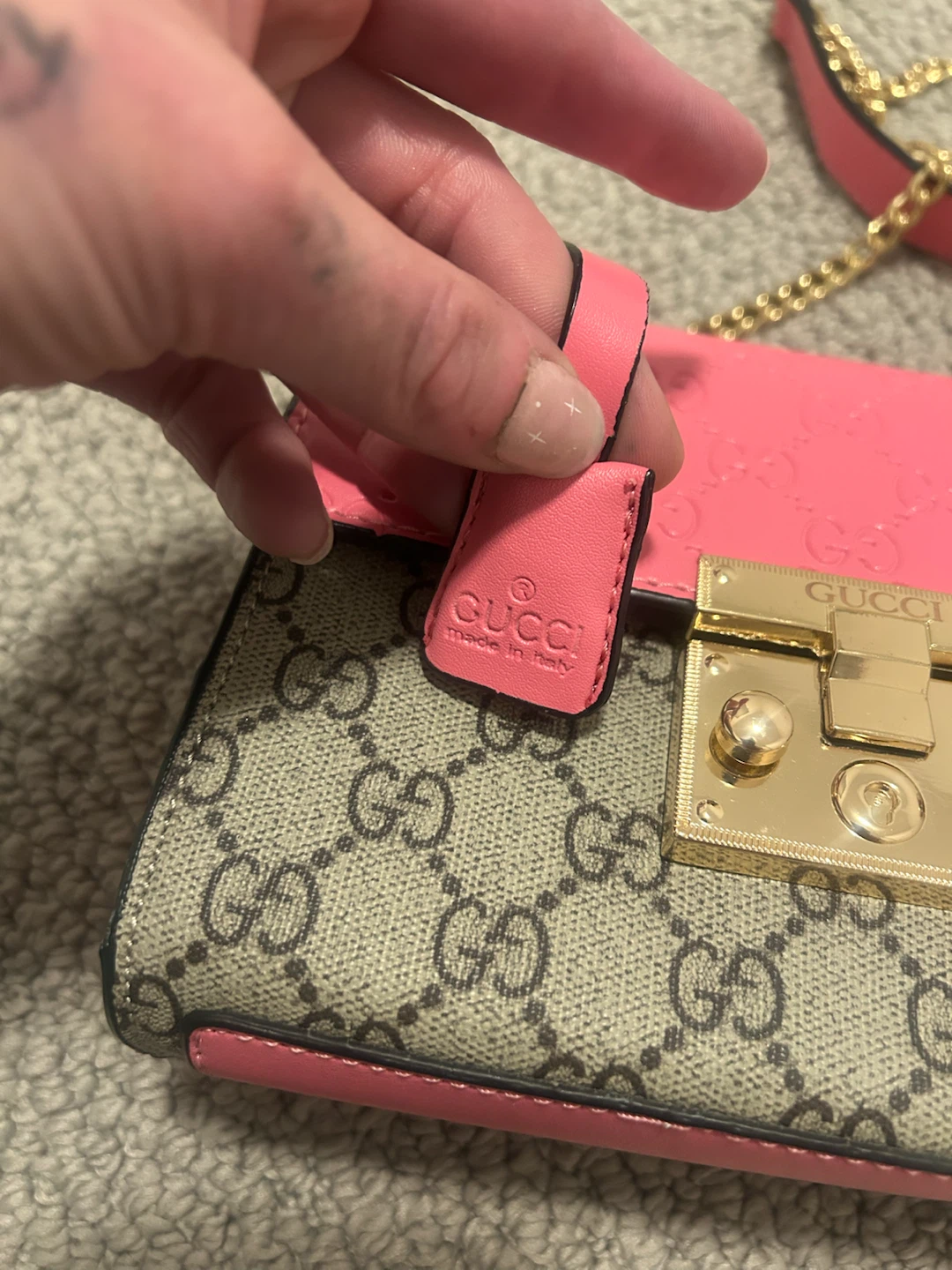Gucci Pink & Brown GG Monogram Shoulder Bag - photo 2