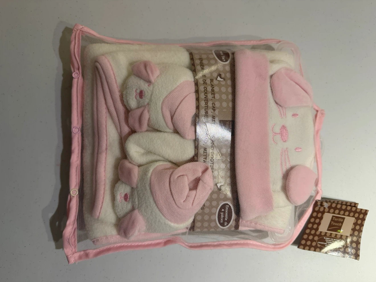 Baby 4-Piece Set - Blanket, Cap, Mittens & Booties