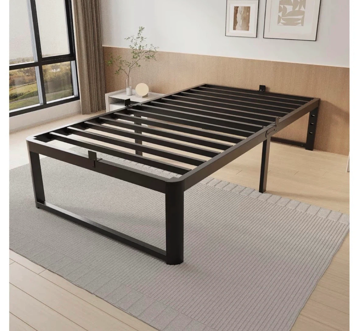 BUNDLE: Twin Bed Frame + Gel Memory Foam + Quilted Pillow Top
