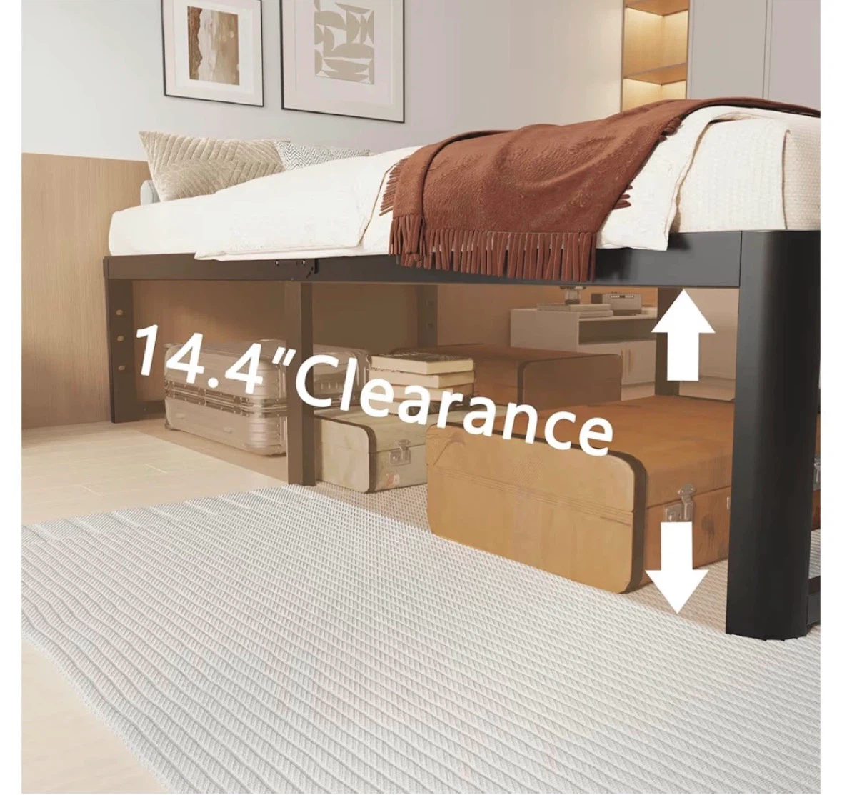 BUNDLE: Twin Bed Frame + Gel Memory Foam + Quilted Pillow Top - photo 4