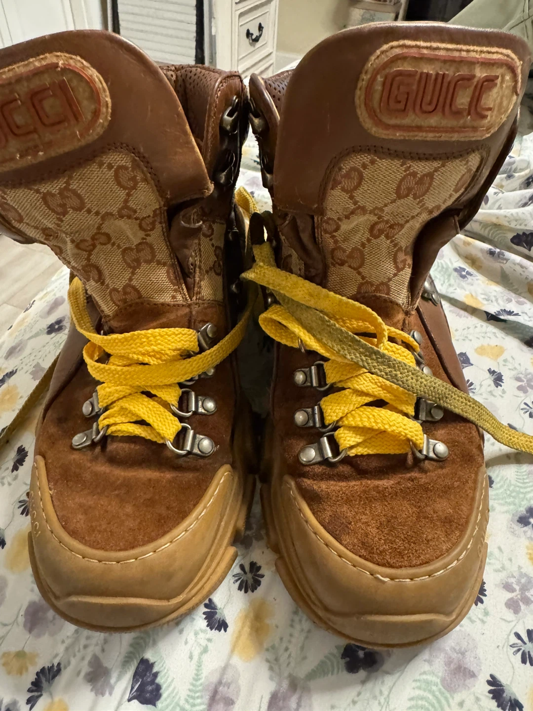 Gucci Brown Suede Hiking Boots