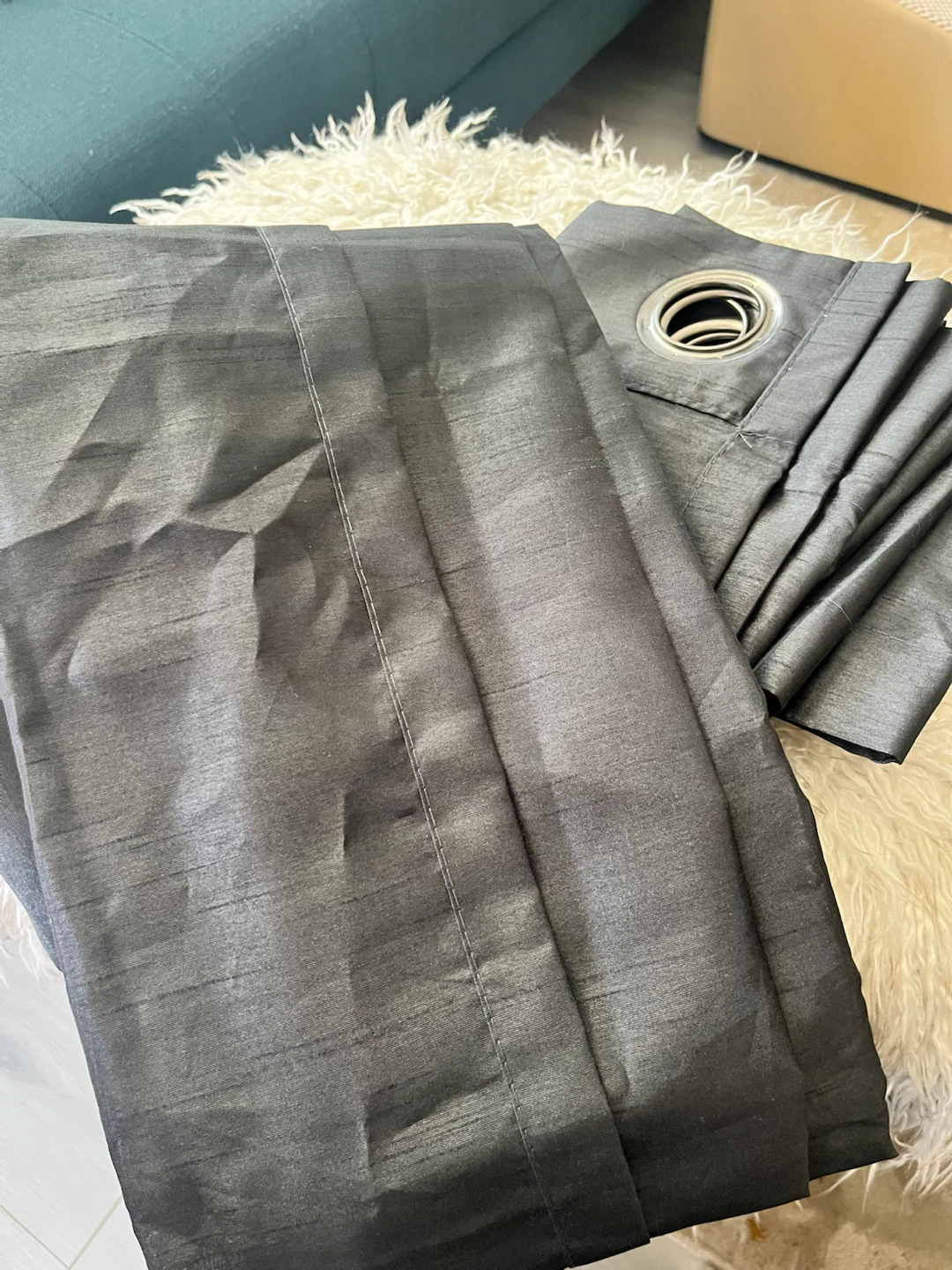 2 Generic Black Curtains - 6FT
