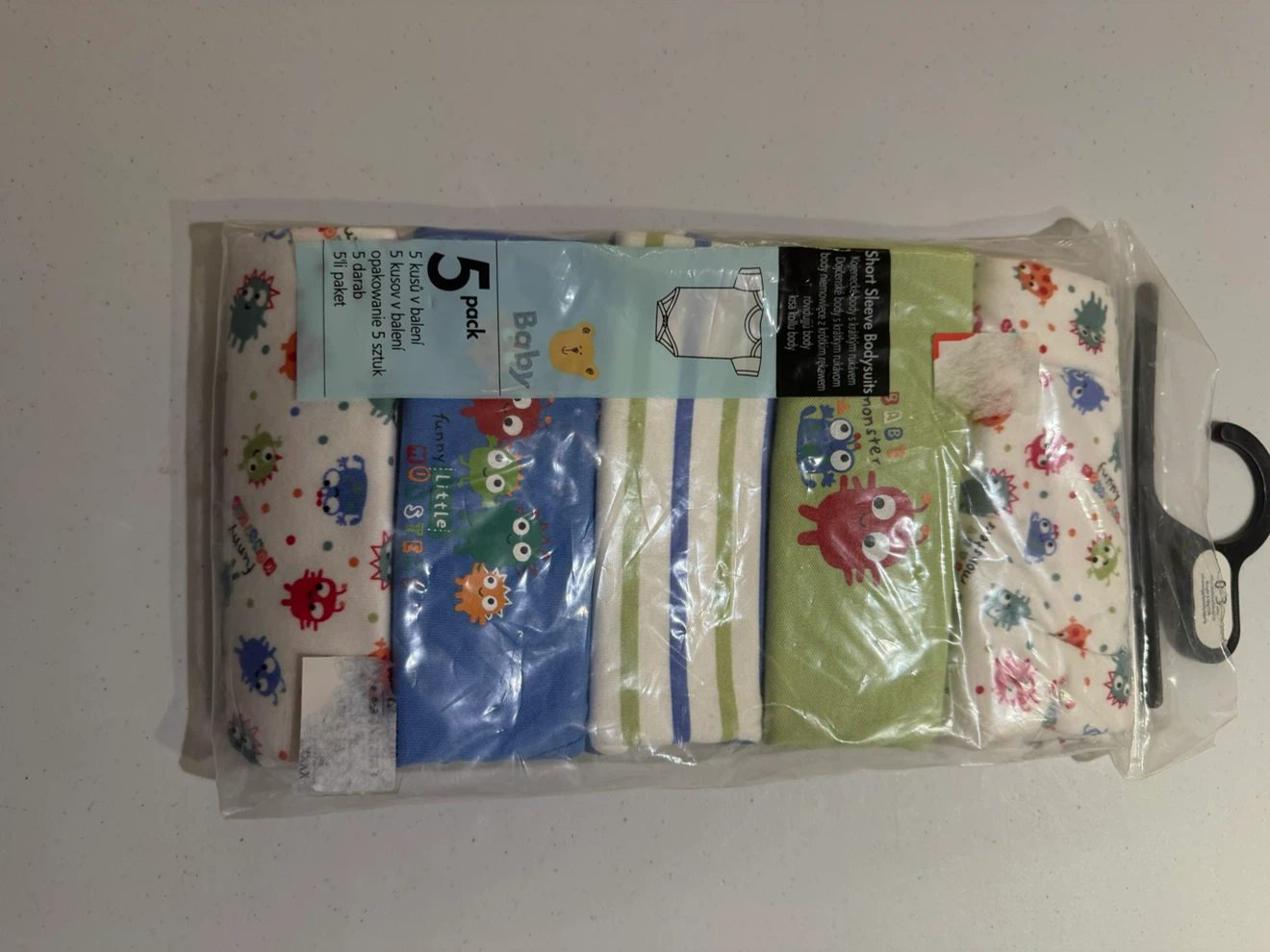 Baby Short Sleeve Bodysuits 5 Pack