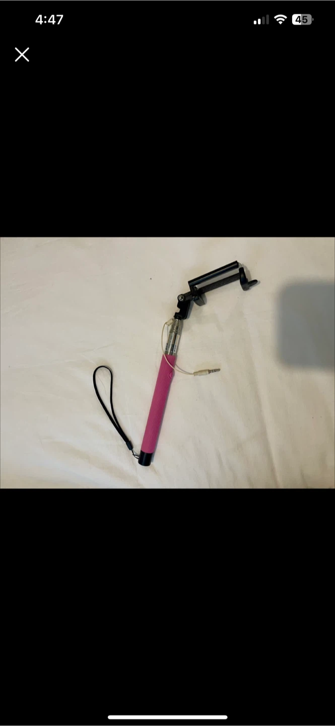 Pink Selfie Stick with built in shutter