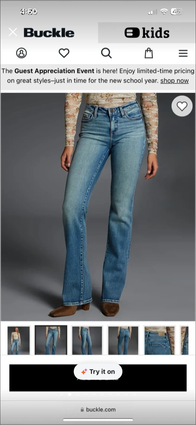 Buckle Black Bootcut Jeans - Light Wash - photo 2