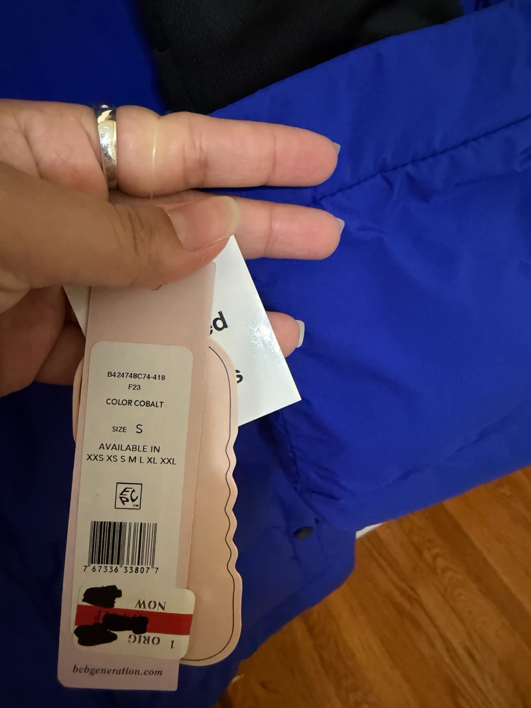 BCBG Max Azria Puffer Jacket - Blue - Size S - photo 2