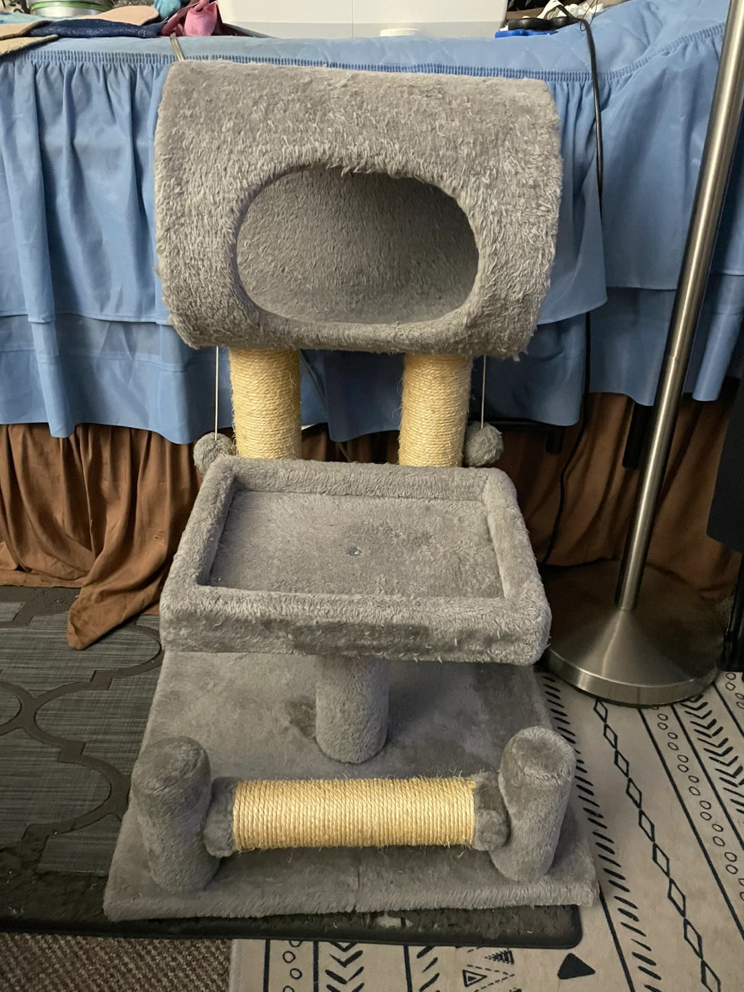 Grey Cat Tree Condo with Scratching Post - photo 3