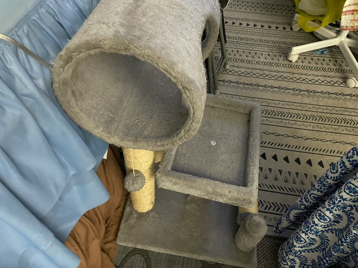 Grey Cat Tree Condo with Scratching Post - photo 4