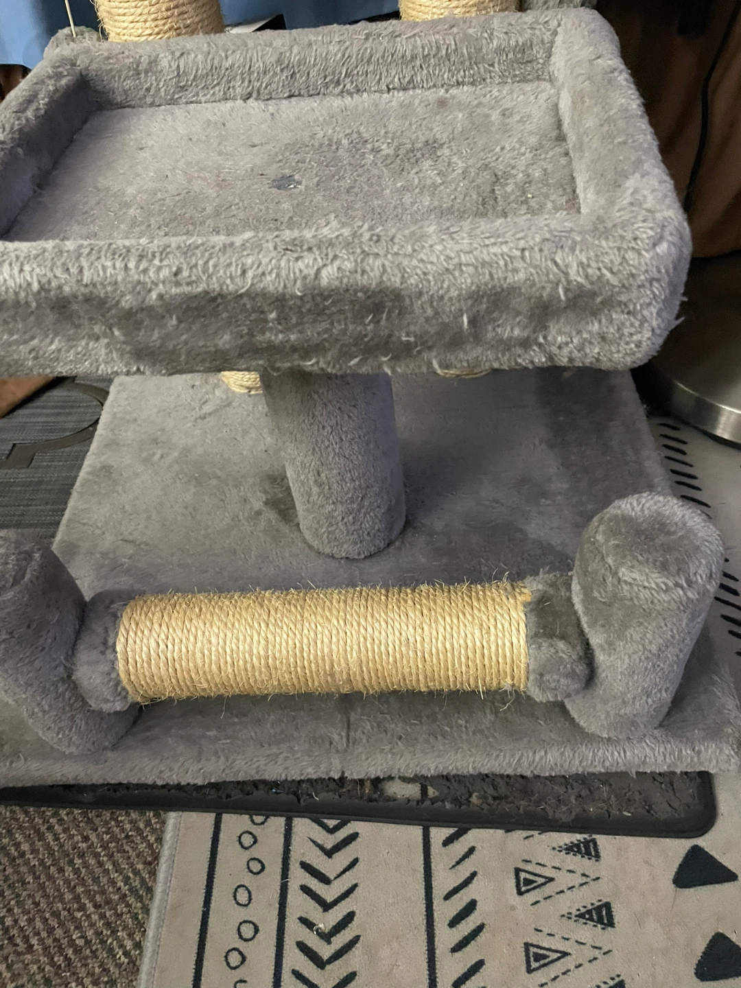 Grey Cat Tree Condo with Scratching Post - photo 5