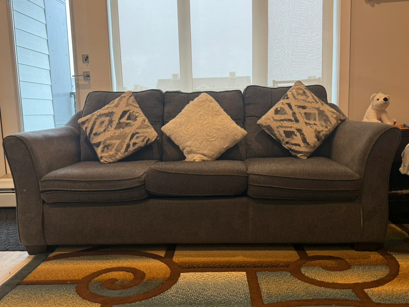 Dark Grey Sofa with Accent Pillows - photo 3