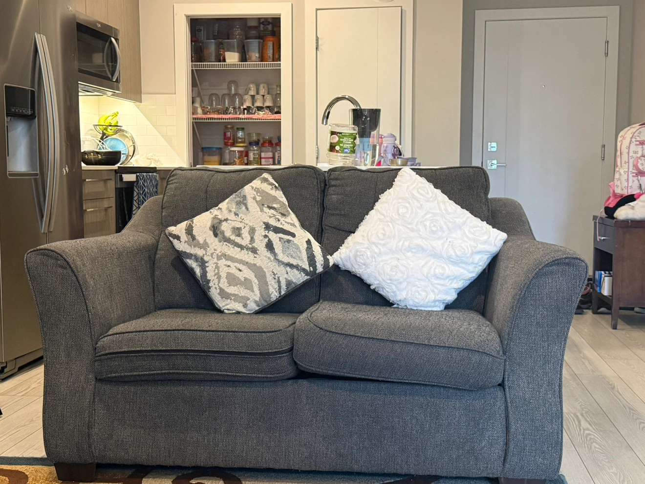 Dark Grey Sofa with Accent Pillows - photo 4