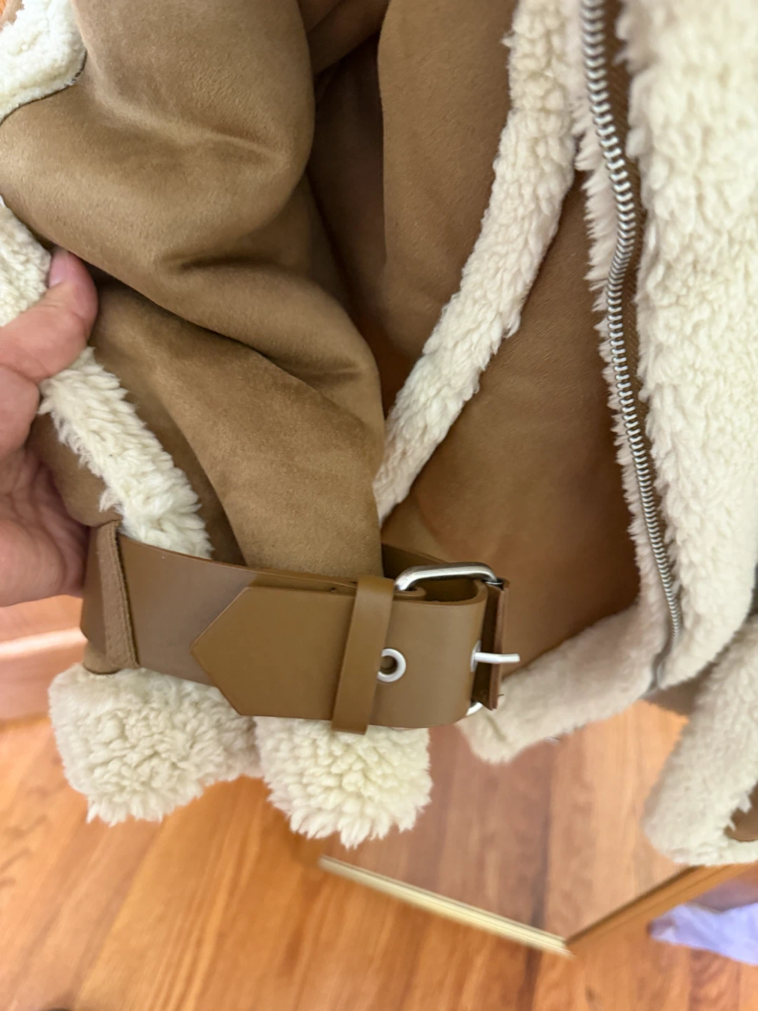 Express Women's Brown Faux Suede Sherpa Lined Jacket Size S - photo 3