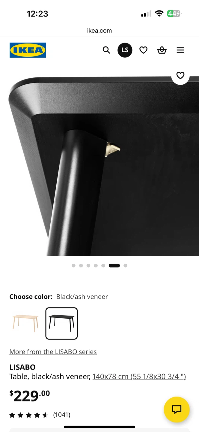 IKEA LISABO Table, Black/ash veneer - photo 5