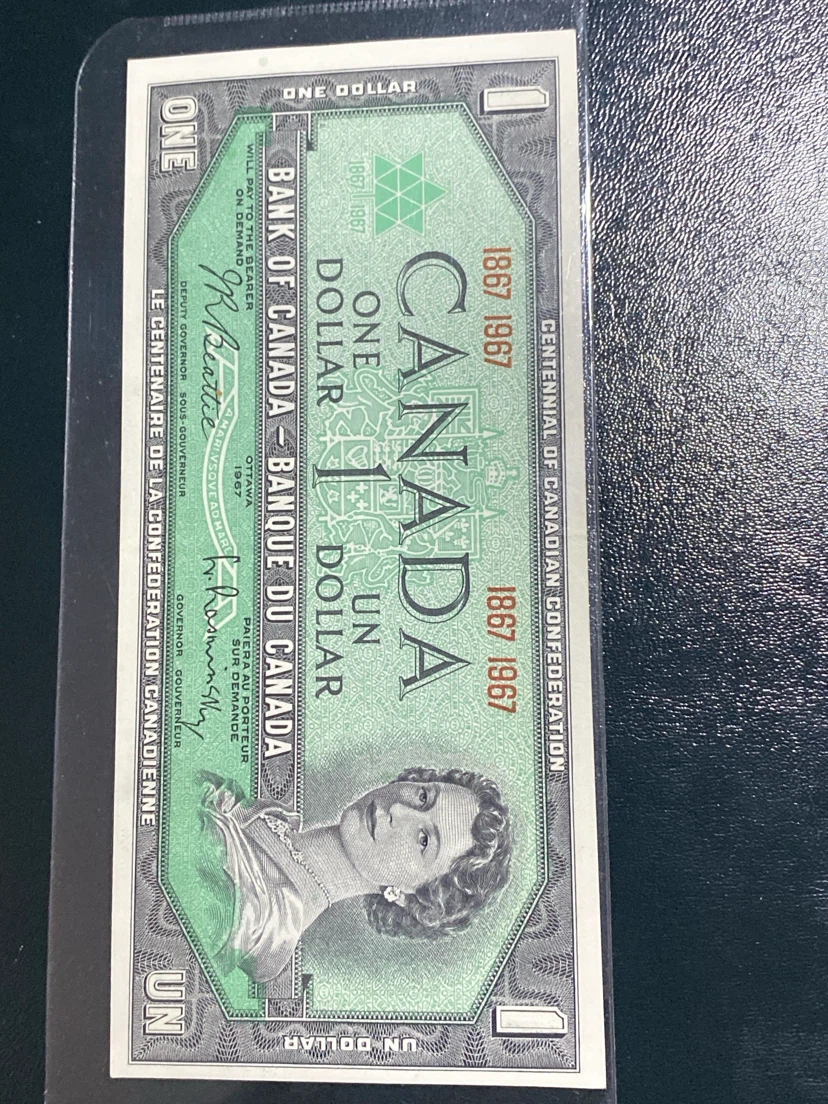 Canada Centennial 1967 One Dollar Bill